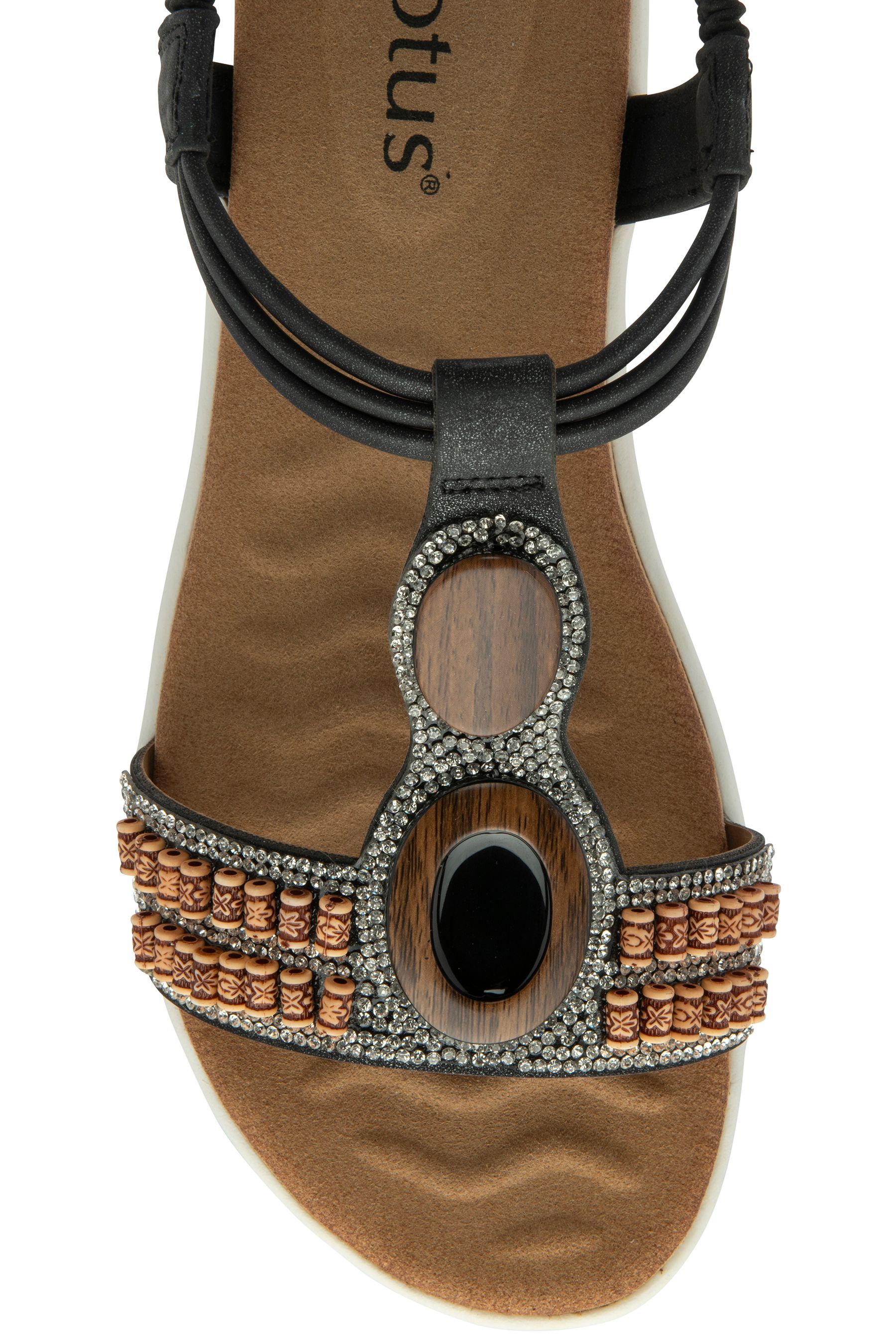 Buy Lotus Black Casual Low Wedge Sandals from Next Canada