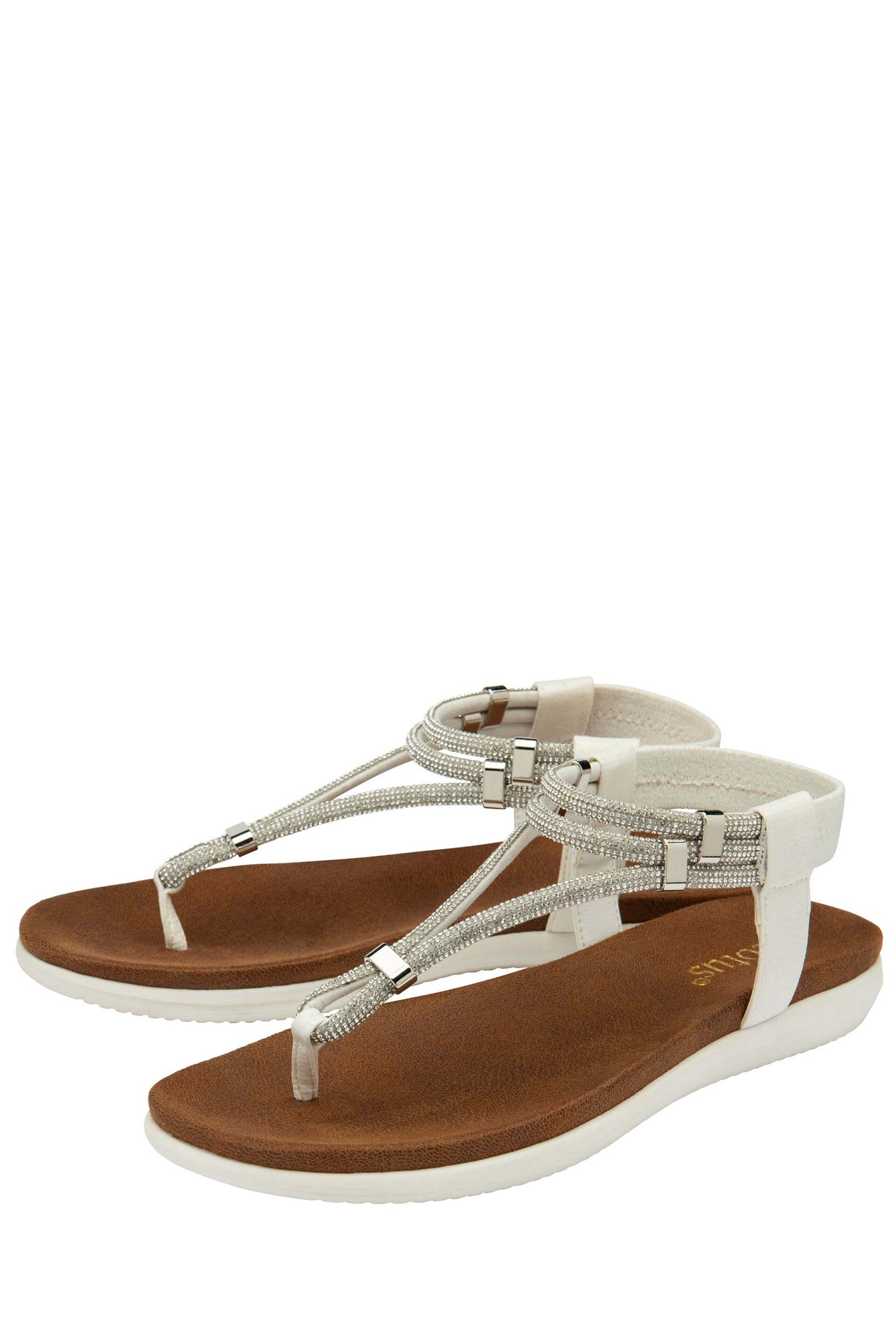 Lotus White Casual Toe Thong Sandals - Image 2 of 4