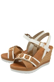 Lotus White Casual Wedge Sandals - Image 2 of 4