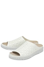 Lotus White Open Toe Mule Sandals - Image 2 of 4