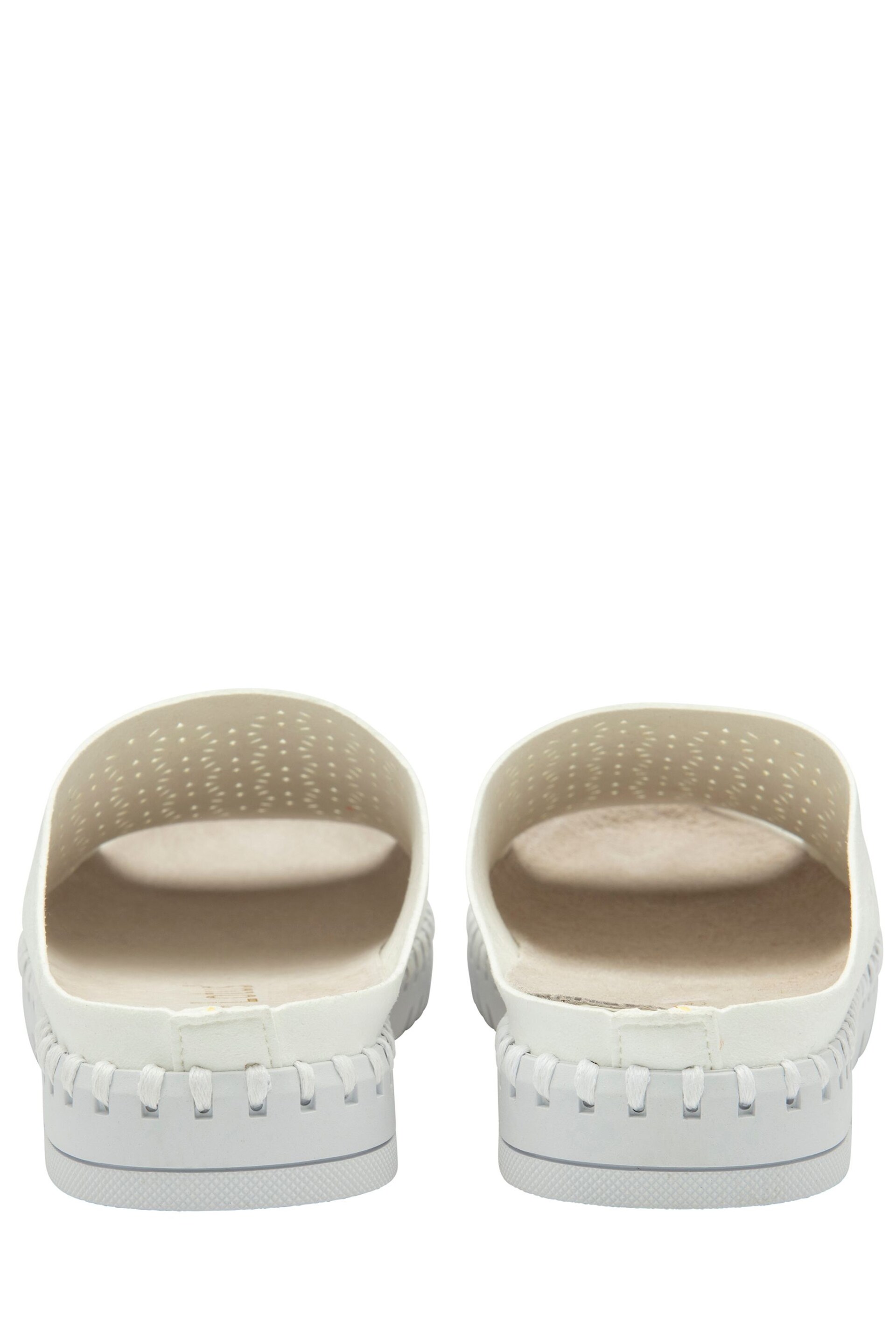 Lotus White Open Toe Mule Sandals - Image 3 of 4