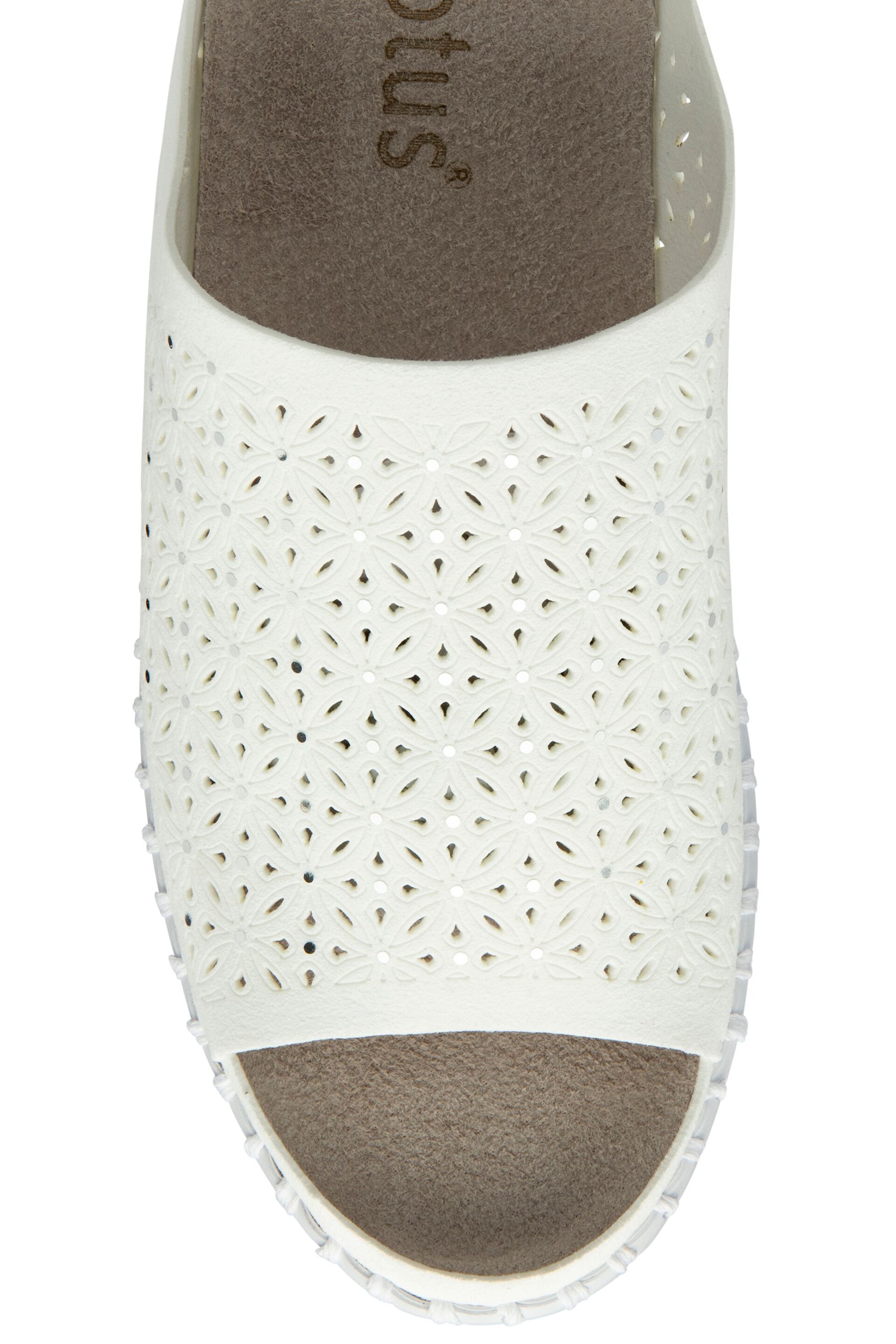 Lotus White Open Toe Mule Sandals - Image 4 of 4