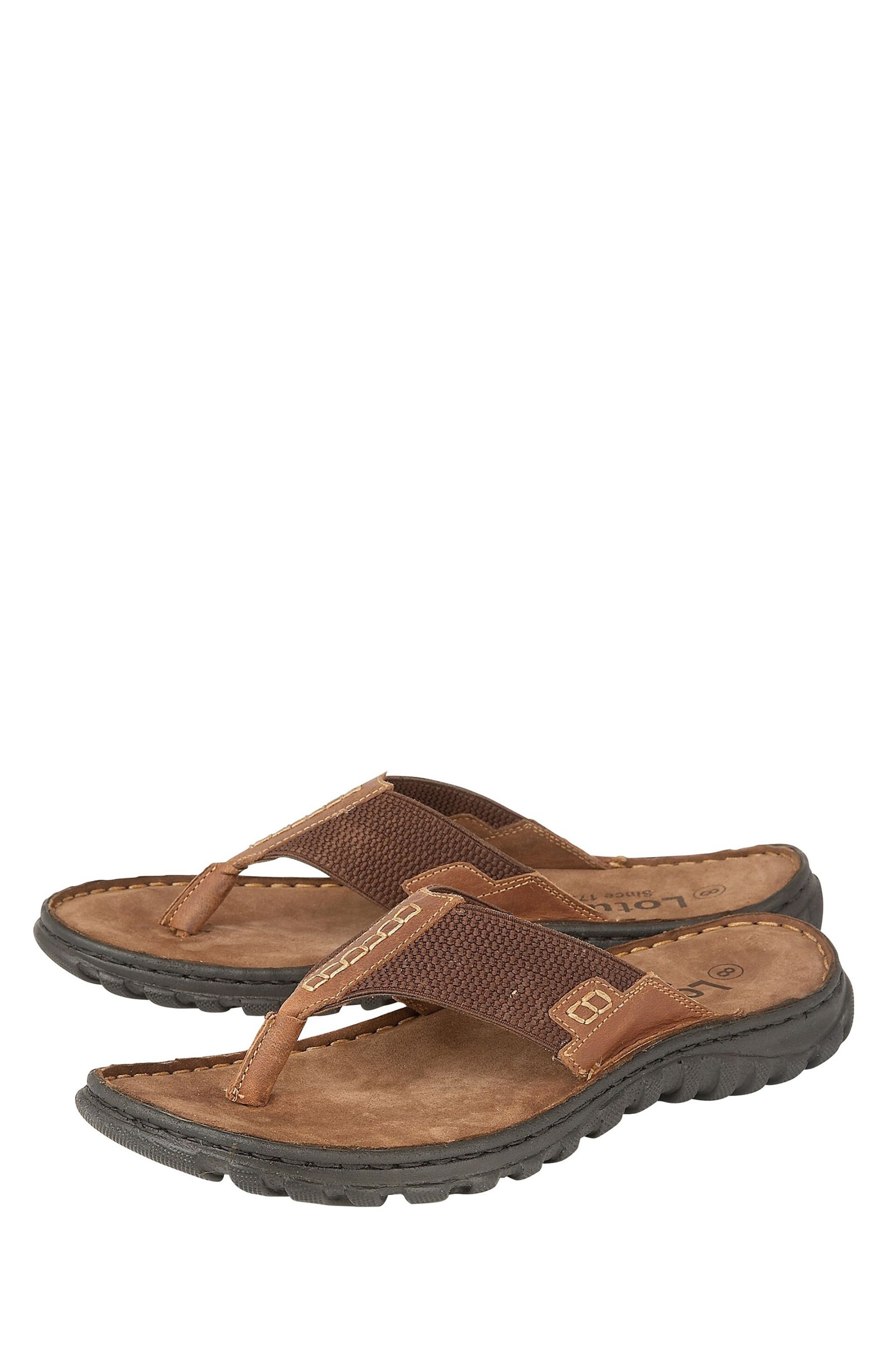 Lotus Brown Casual Toe Post Sandals - Image 2 of 4