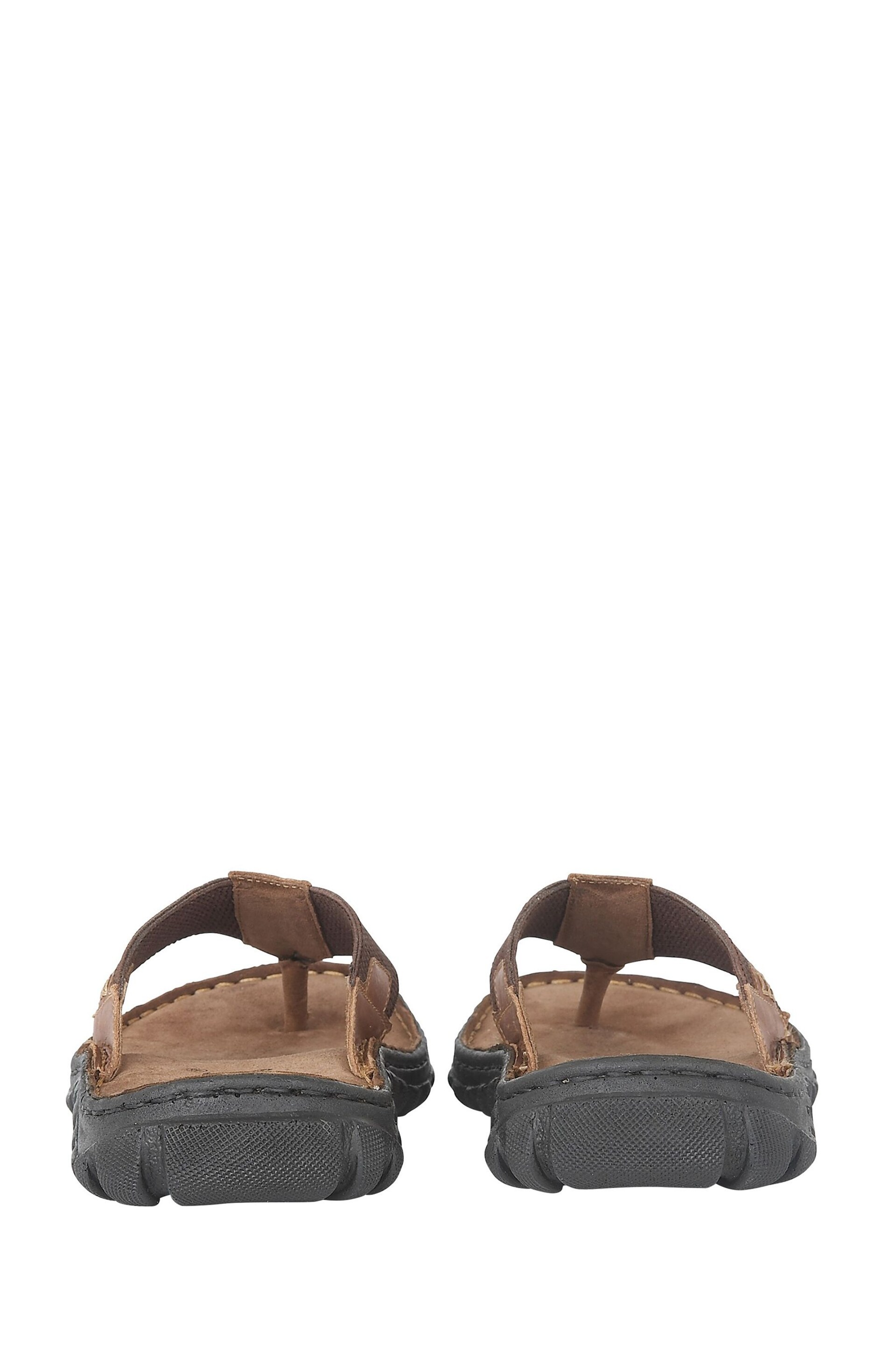 Lotus Brown Casual Toe Post Sandals - Image 3 of 4