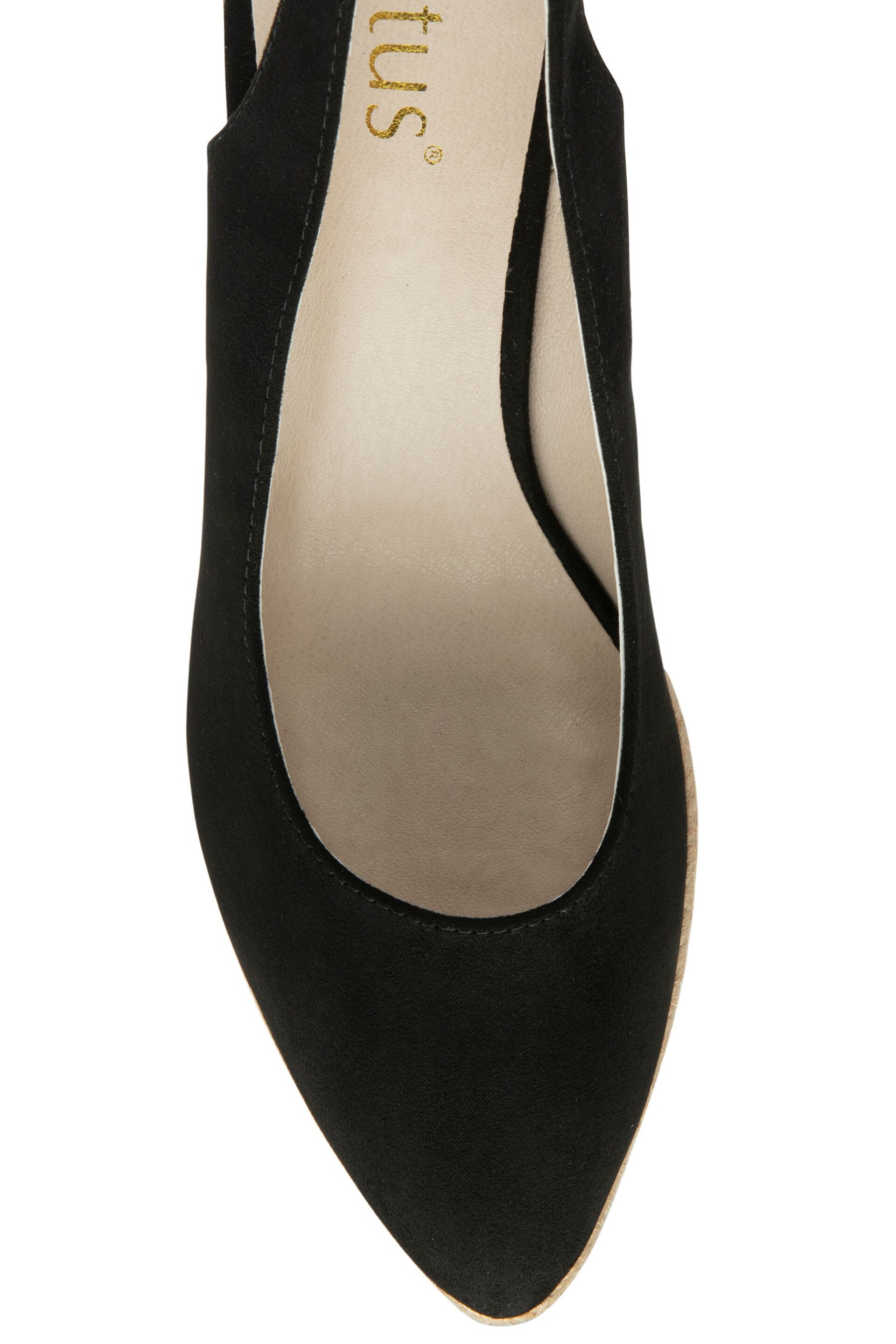 Lotus Black Sling Back Wedge Espadrille Shoes - Image 4 of 4