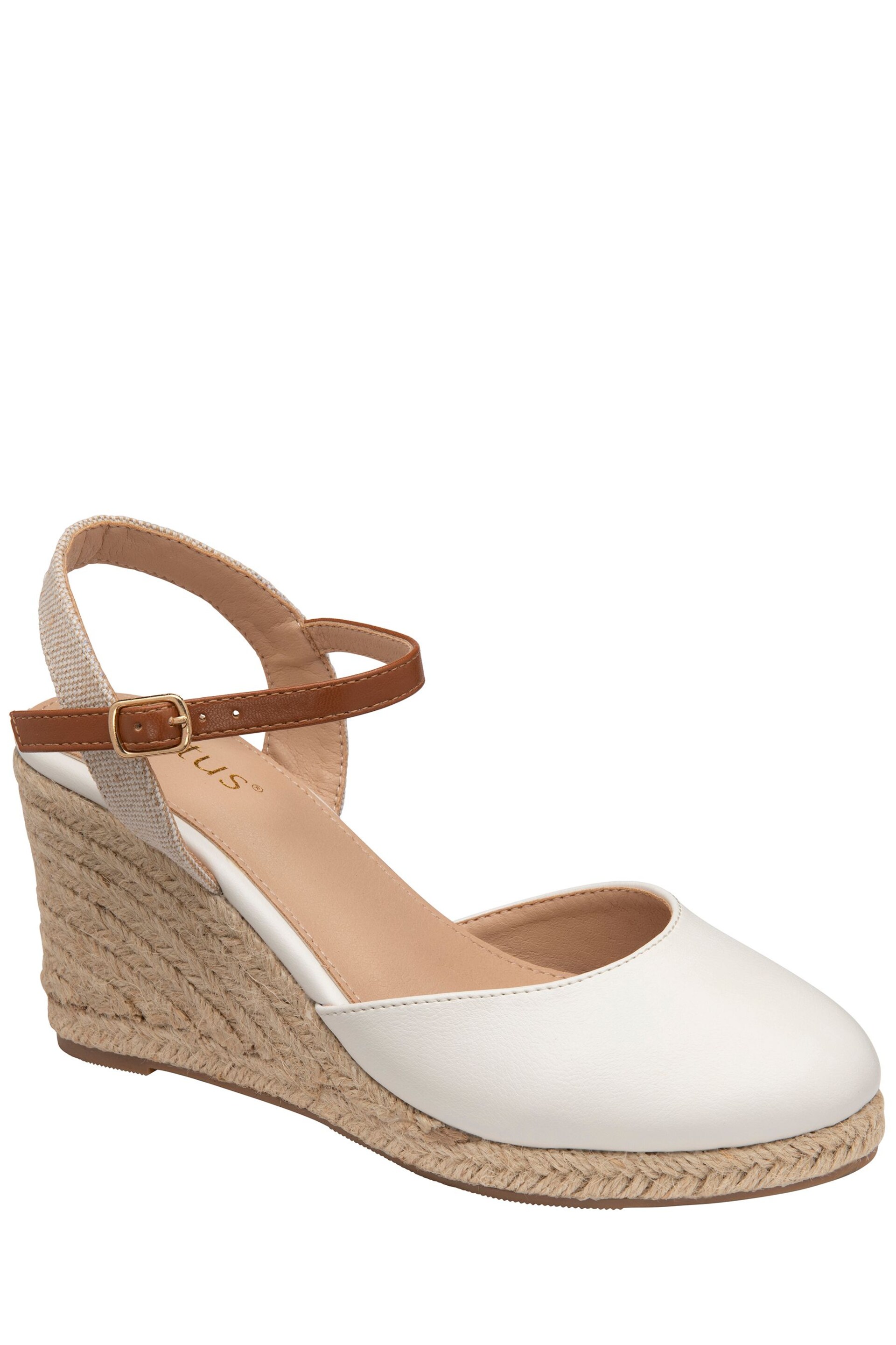 Lotus White Wedge Espadrille Shoes - Image 1 of 4