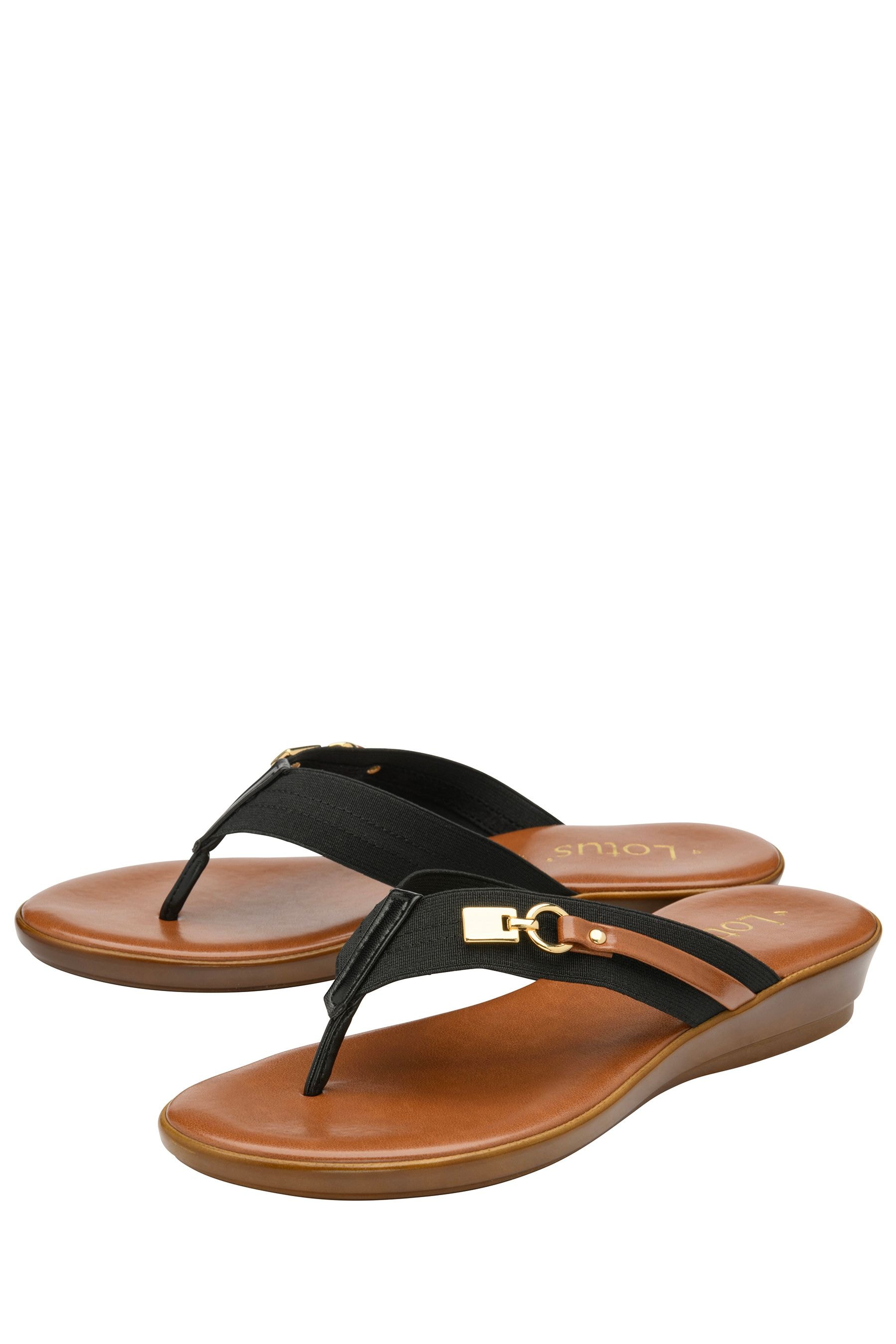 Buy Lotus Black Low Wedge Toe Thong Sandals from Next USA