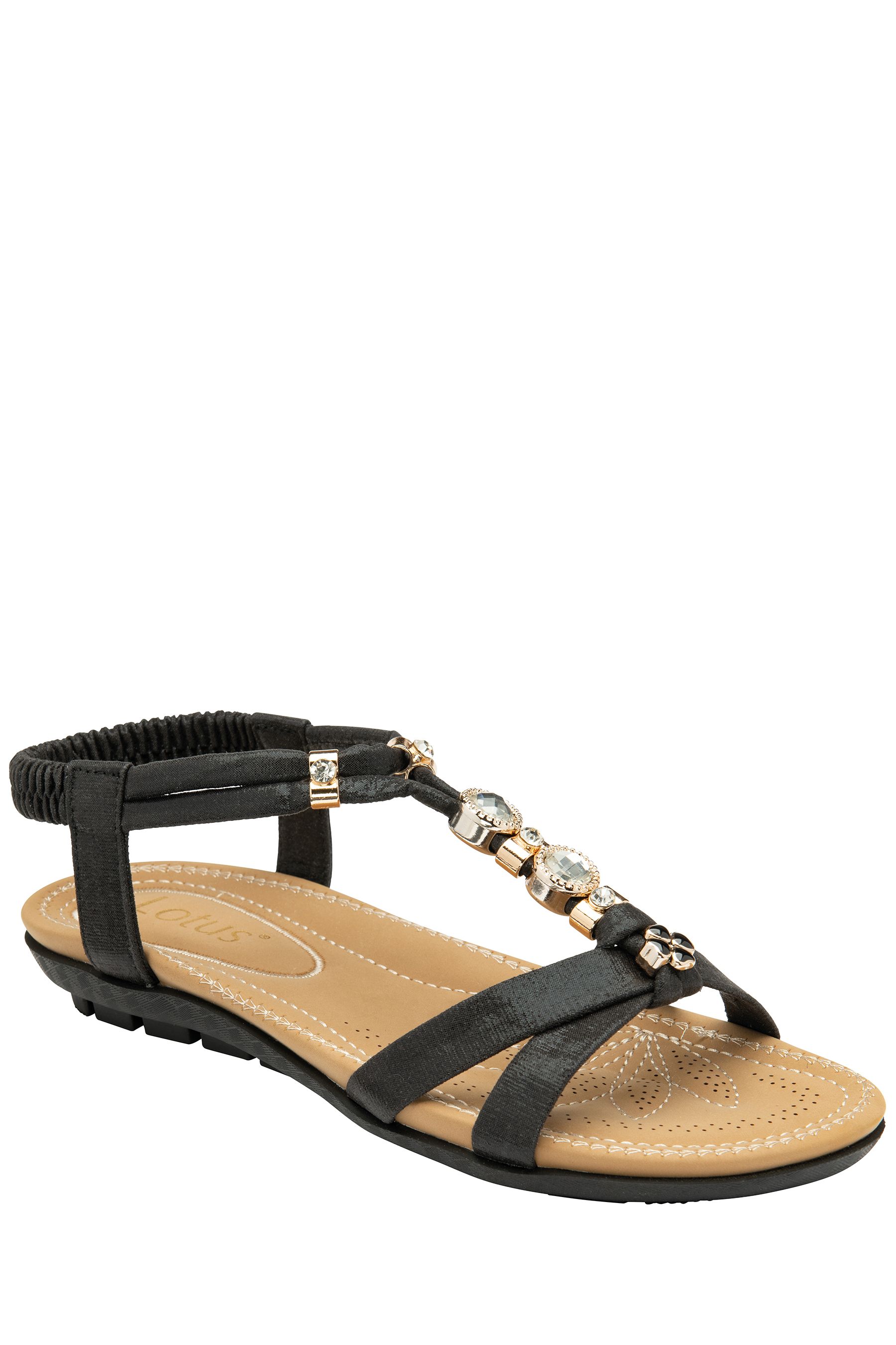Lotus black sandals hotsell