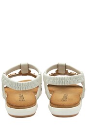 Lotus White Casual Low Wedge Sandals - Image 3 of 4