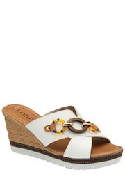 Lotus White Casual Wedge Mule Sandals - Image 1 of 4