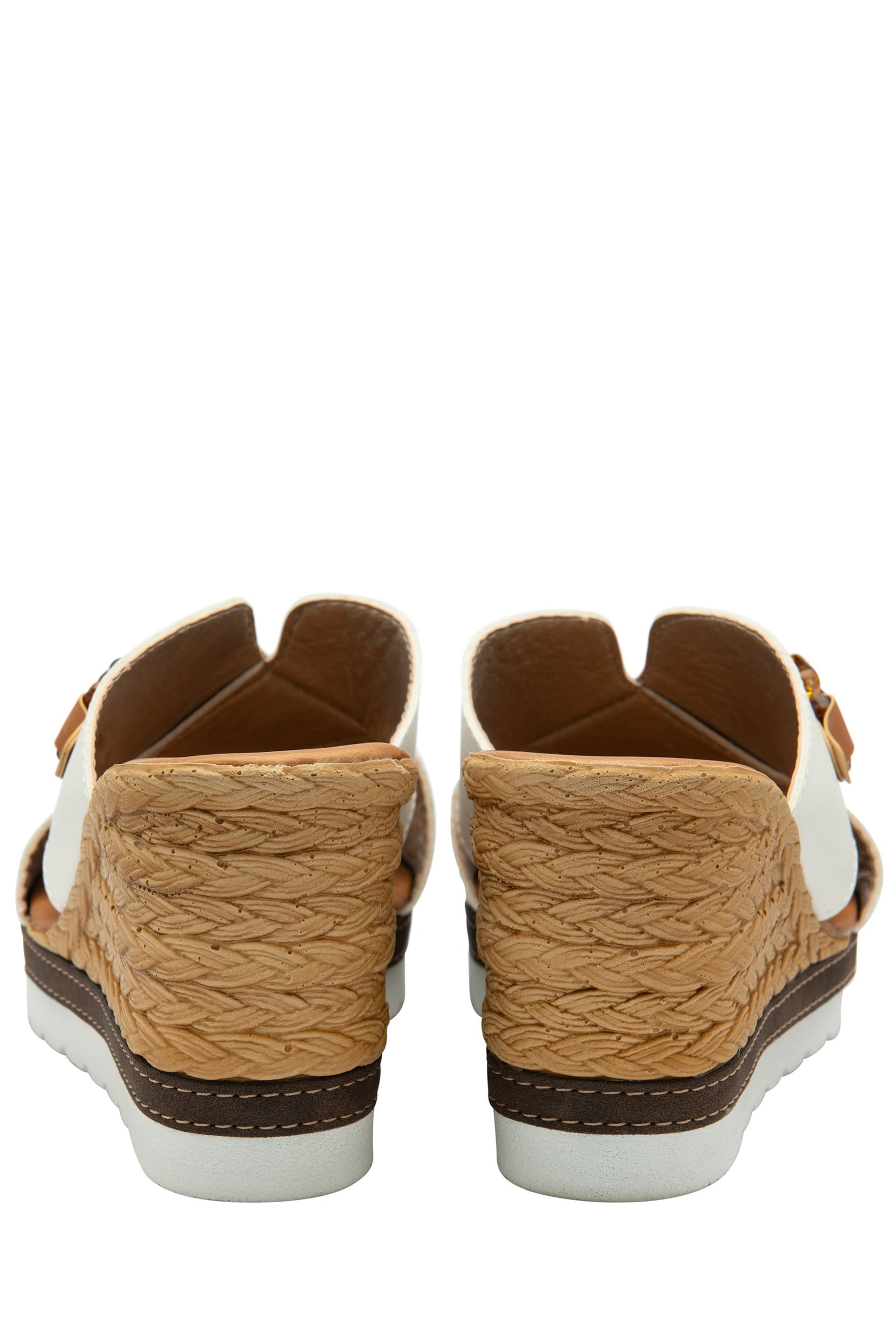 Lotus White Casual Wedge Mule Sandals - Image 3 of 4