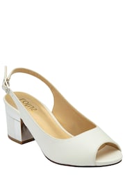 Lotus White Peep Toe Slingback Sandals - Image 1 of 4