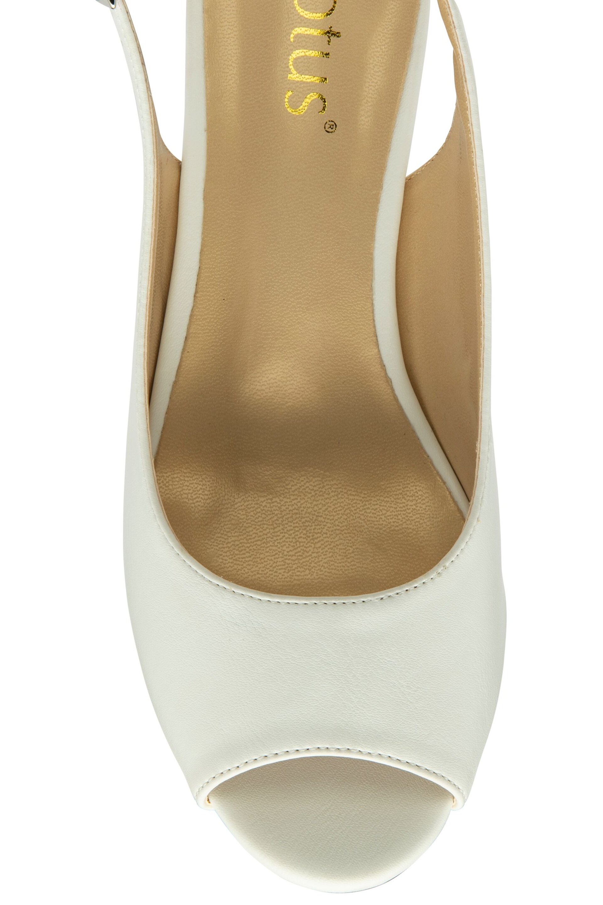 Lotus White Peep Toe Slingback Sandals - Image 4 of 4
