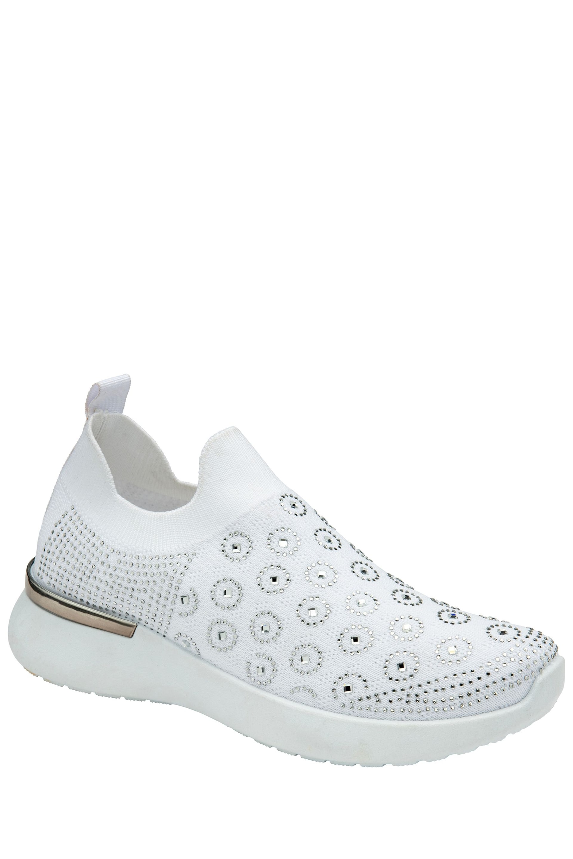 Lotus White Casual Knit Trainers - Image 1 of 4