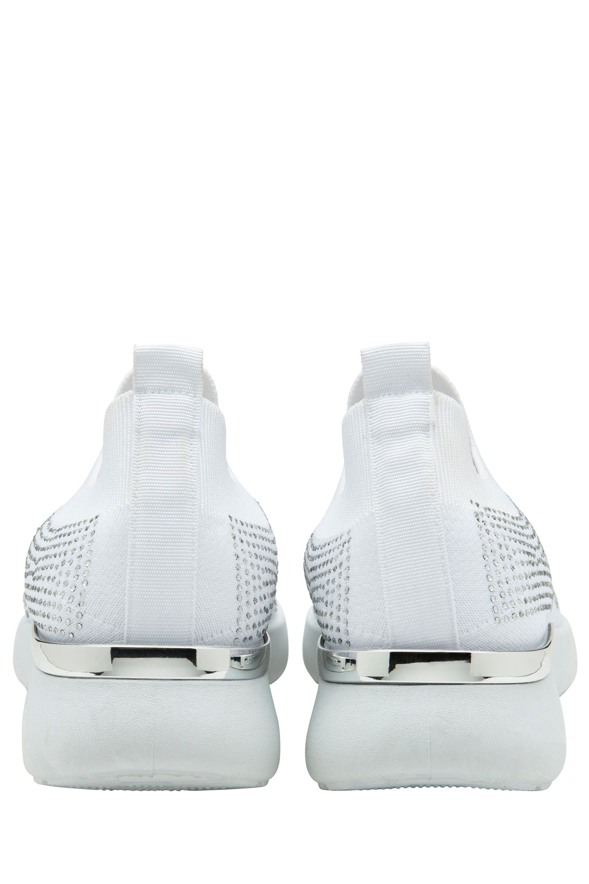 Lotus White Casual Knit Trainers - Image 3 of 4