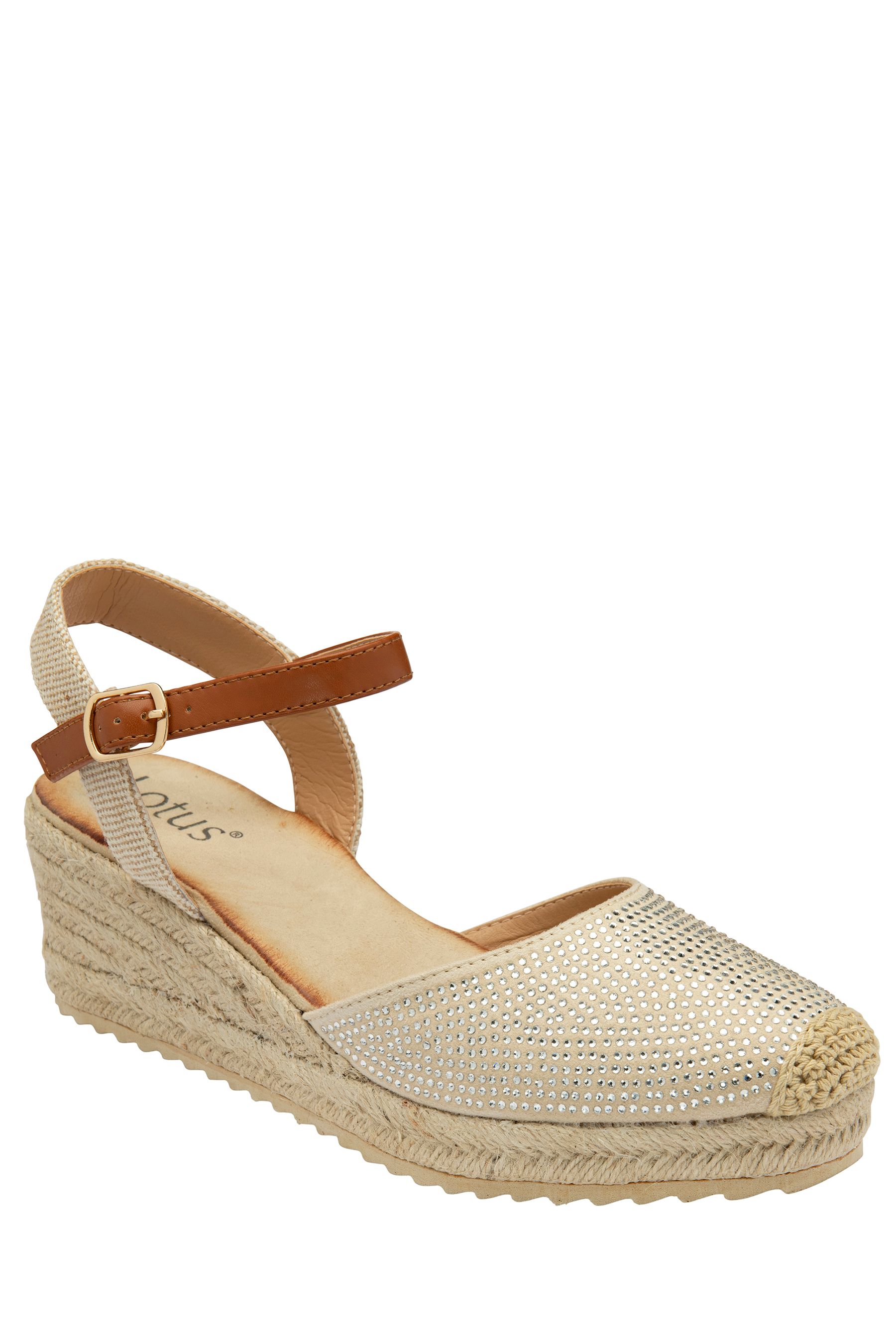 Buy Lotus Natural Wedge Espadrilles Shoes from Next Luxembourg