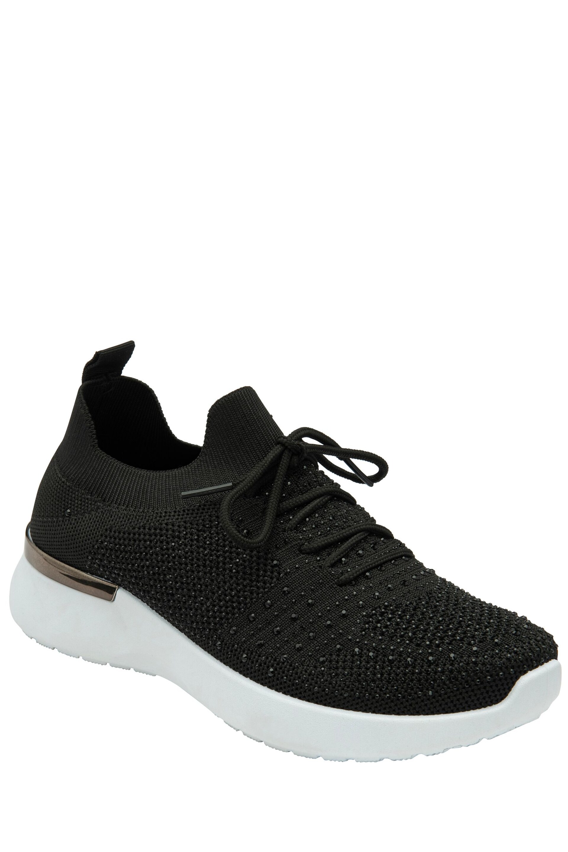 Lotus Black Casual Knit Trainers - Image 1 of 4