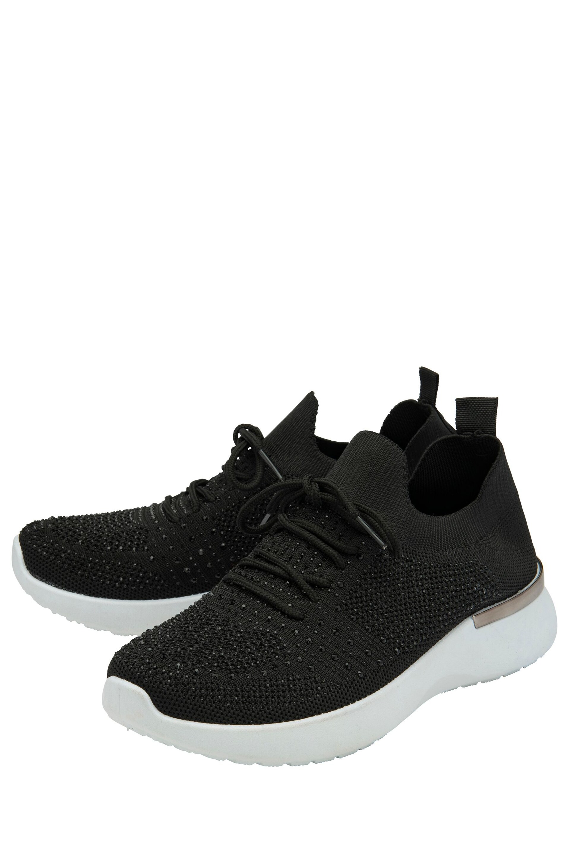 Lotus Black Casual Knit Trainers - Image 2 of 4