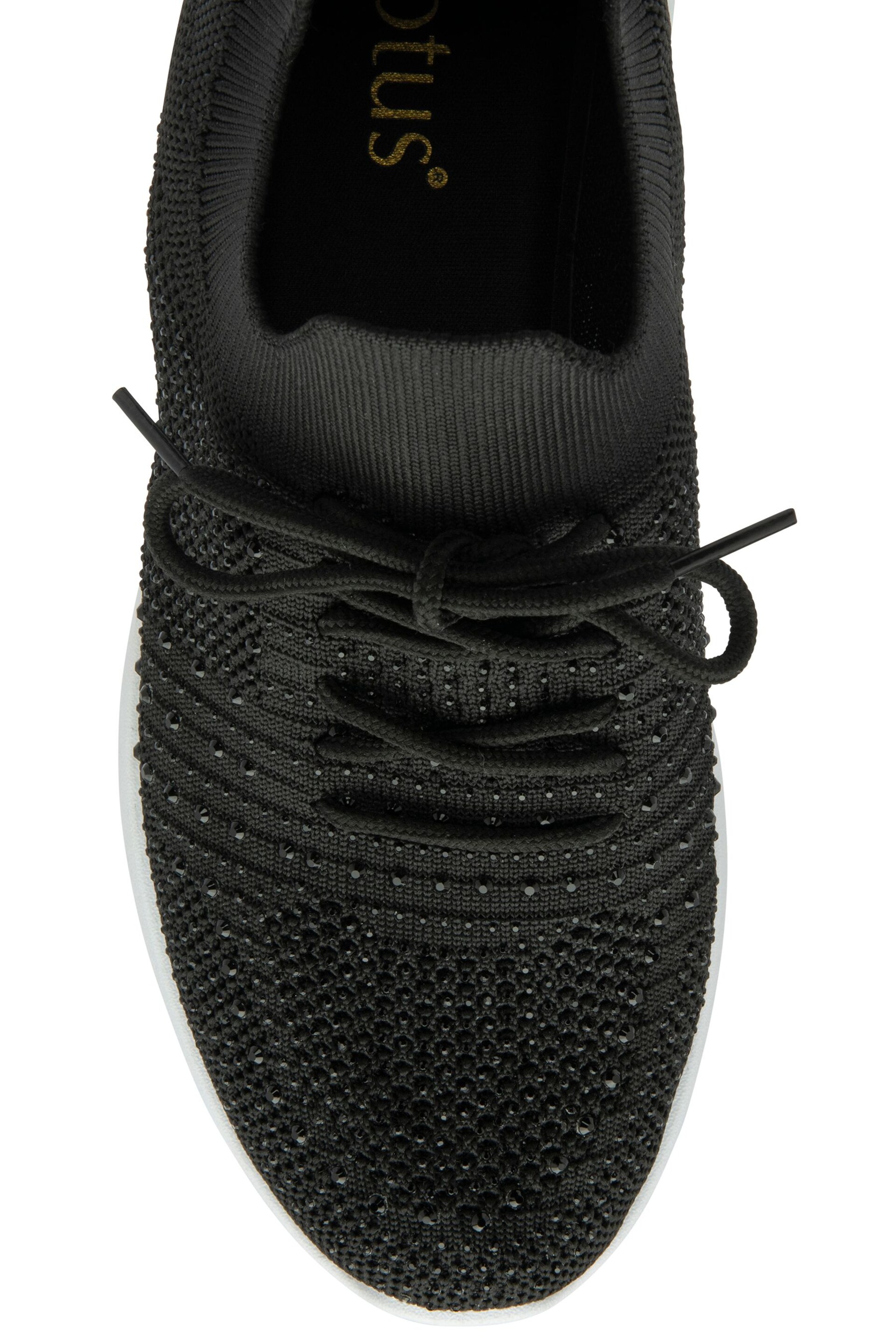 Lotus Black Casual Knit Trainers - Image 4 of 4