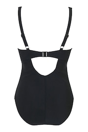 Pour Moi Black Underwired Bow Front Tummy Control Swimsuit - Image 4 of 4