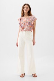 Gap White High Waisted Wide Leg Jeans - Image 3 of 7