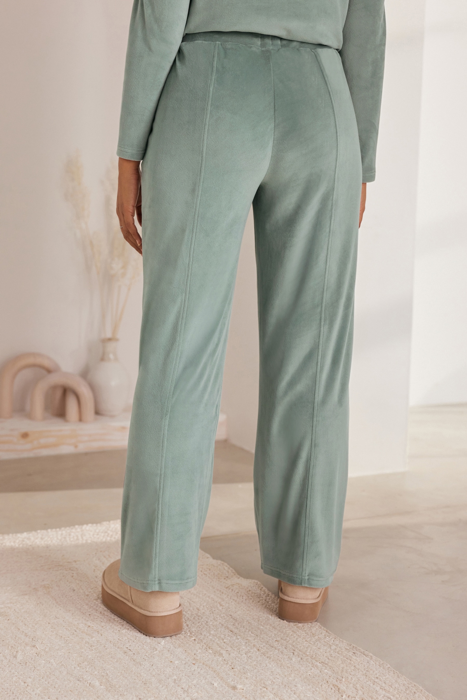 Buy Bath Body Works Green Fleece Wide Leg Trousers from Next Ireland