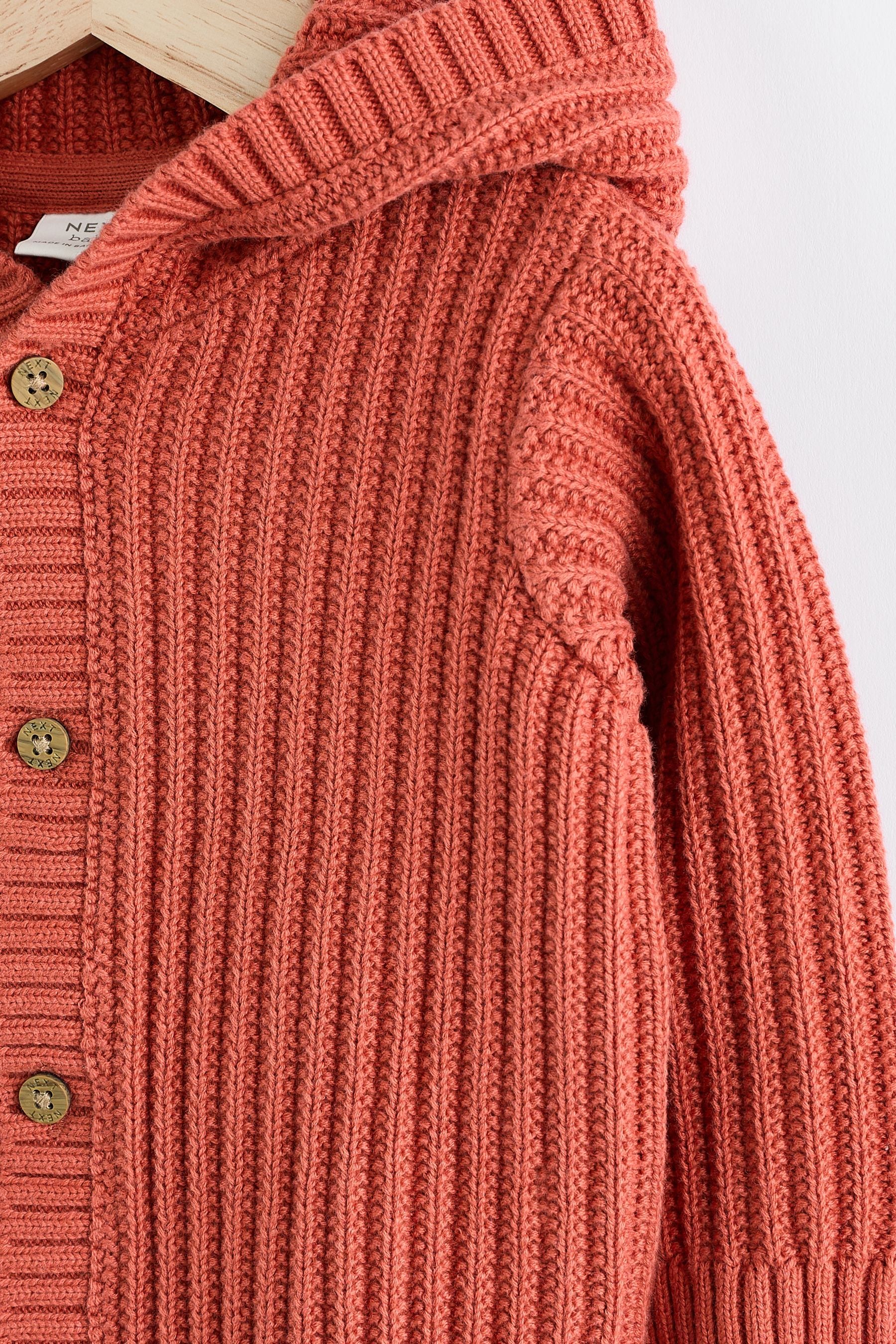 Orange knit cardigan clearance
