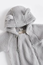 Grey Cosy Borg Bear Baby Pramsuit - Image 4 of 6