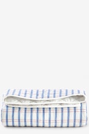 White/Blue Woven Check Quilted Throw - Image 2 of 3