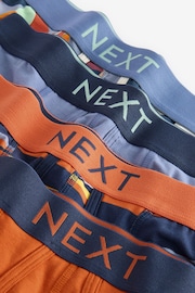 Navy Blue/Orange Spot/Stripe 4 pack A-Front Boxers - Image 7 of 7