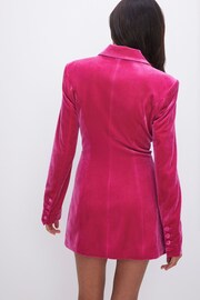 Good American Pink Mini Velvet Exec Blazer Dress - Image 2 of 8