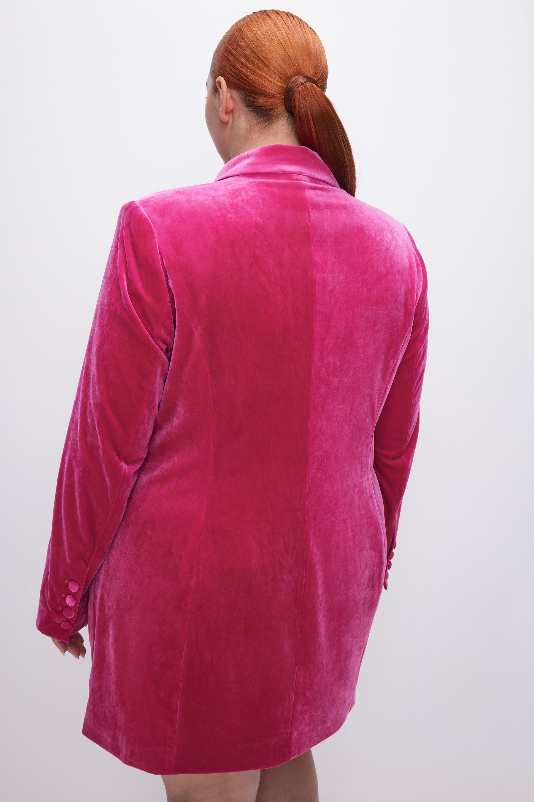 Pink velvet blazer dress discount