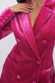 Good American Pink Mini Velvet Exec Blazer Dress - Image 8 of 8