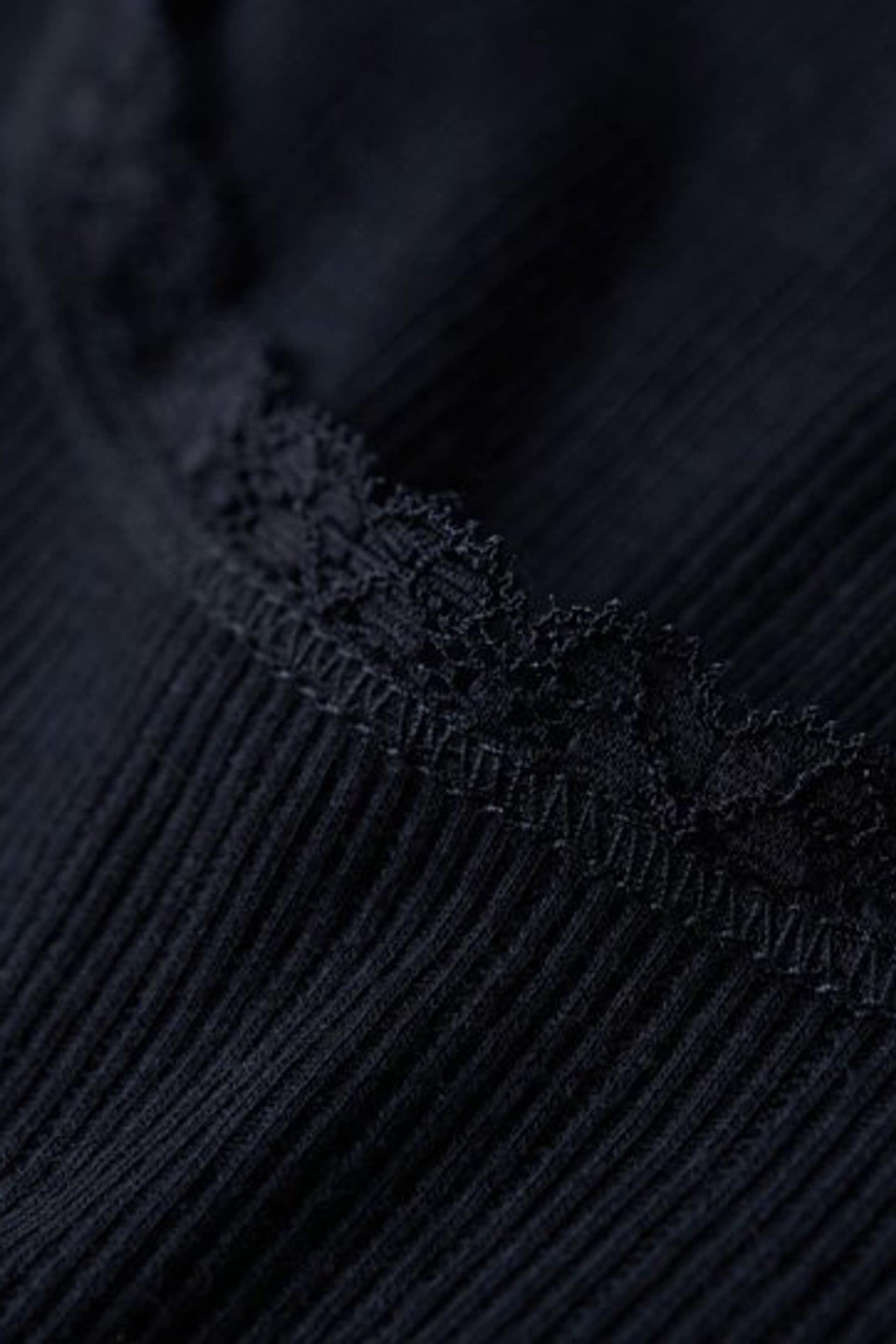 Superdry Black Essential Long Sleeve Rib Lace Top - Image 5 of 5