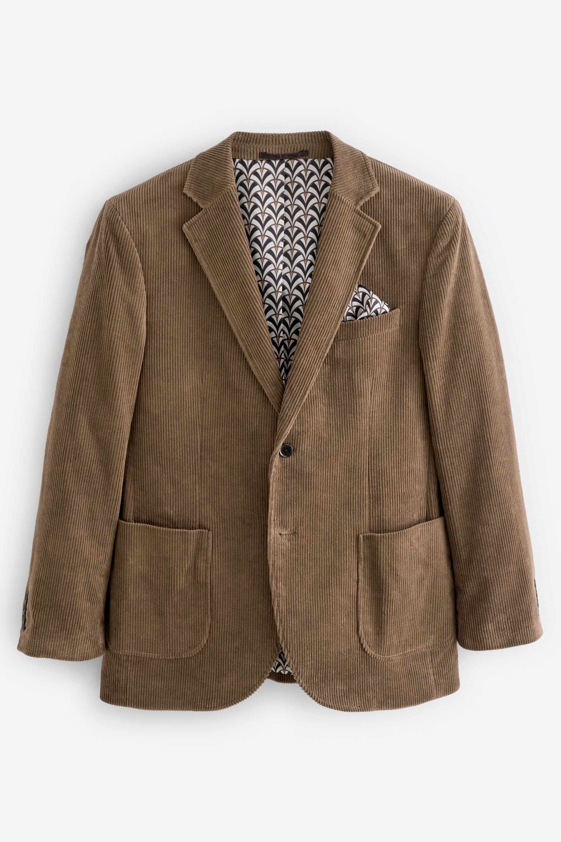 Buy Neutral Brown Regular Fit Textured Cord Blazer from Next Ireland