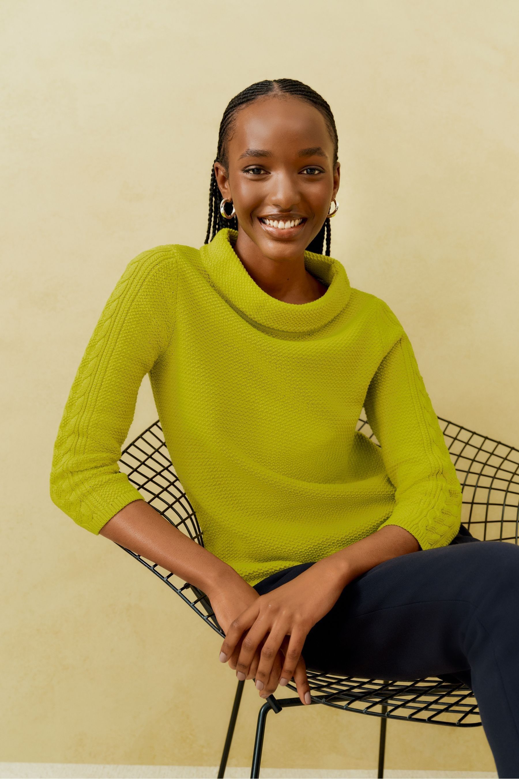 Hobbs Green 100 Cotton Camilla Cable Jumper