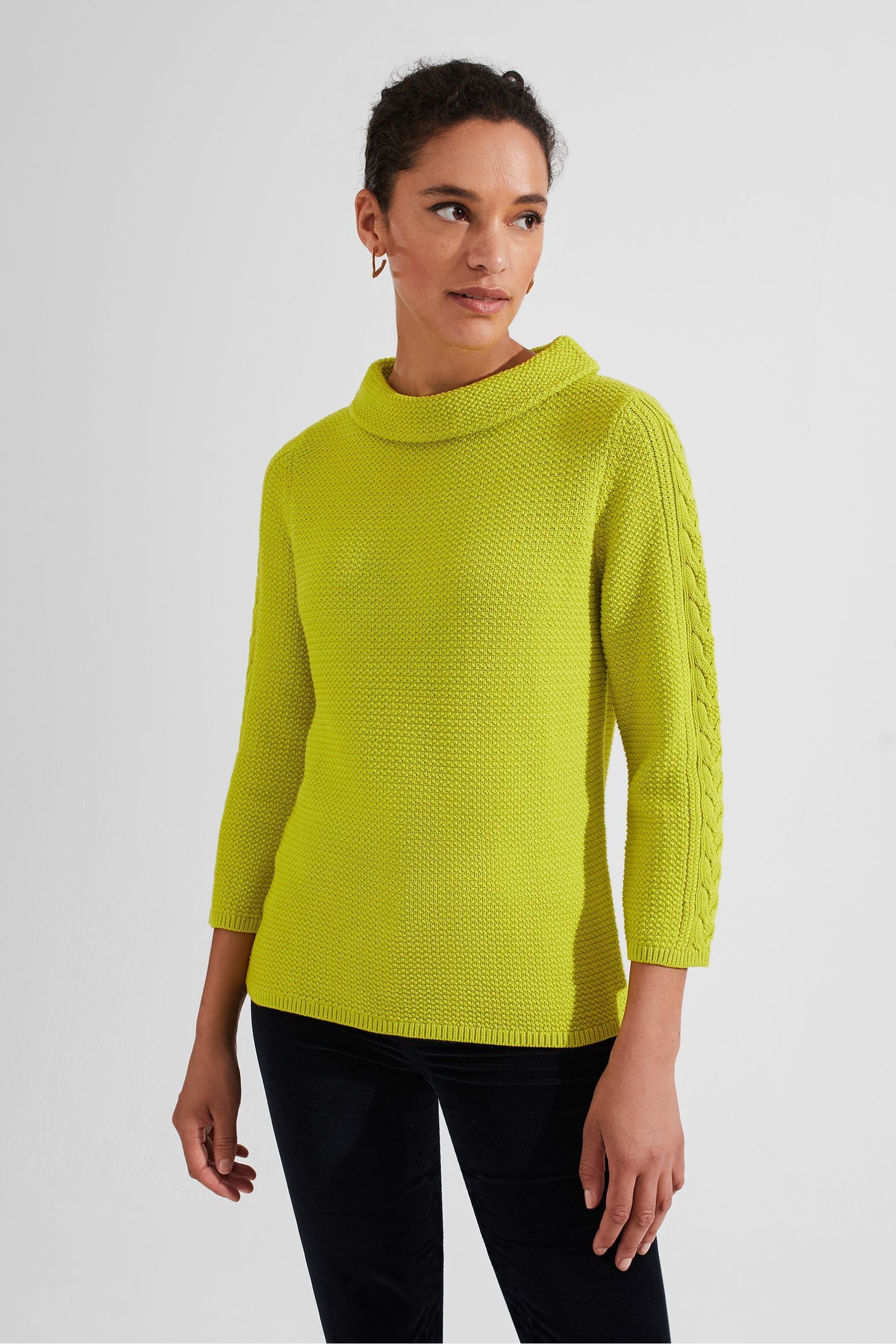 Buy Hobbs Green 100 Cotton Camilla Cable Jumper from Next Oman
