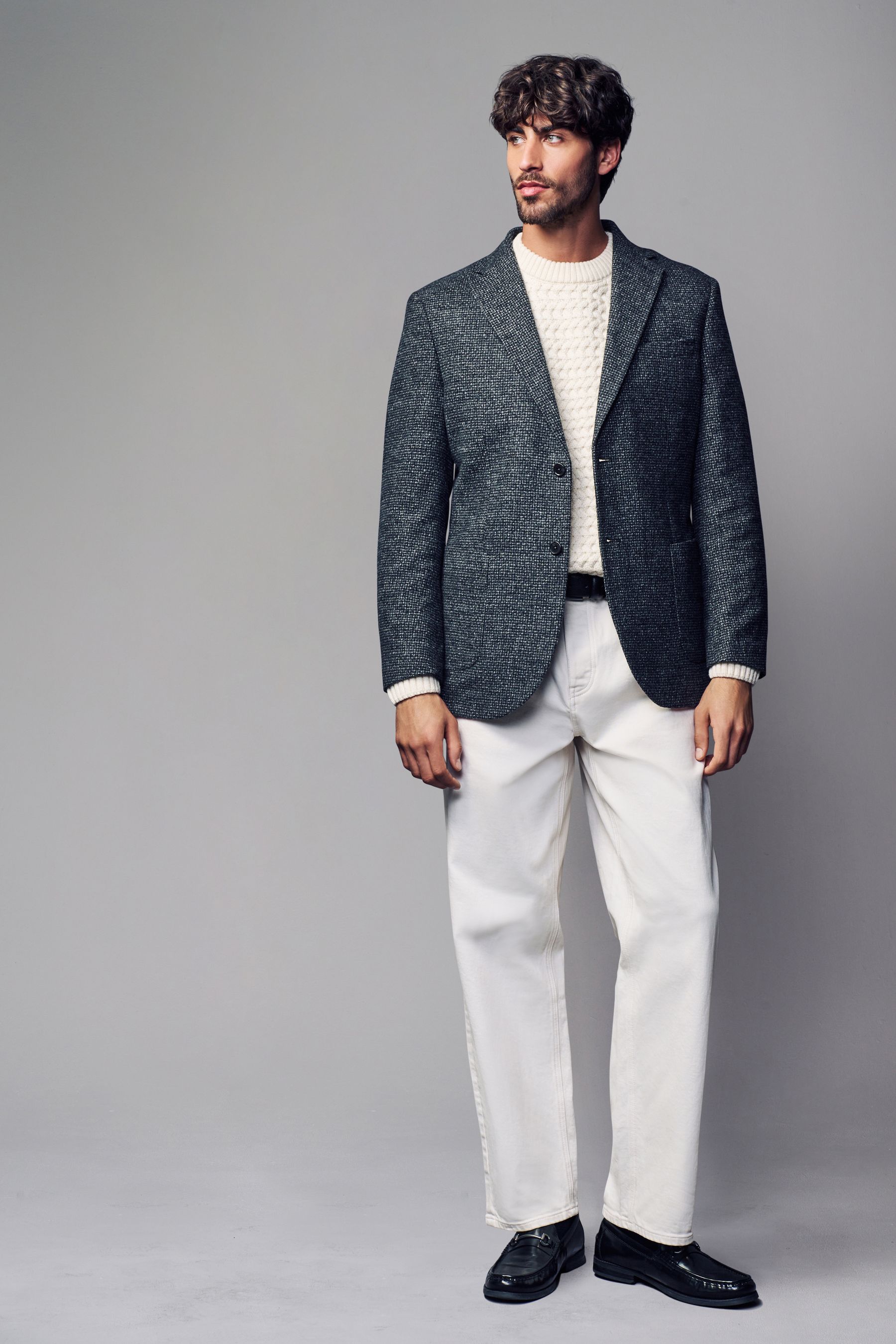 Buy Charcoal Grey Brushed Check Blazer With Wool from Next Poland