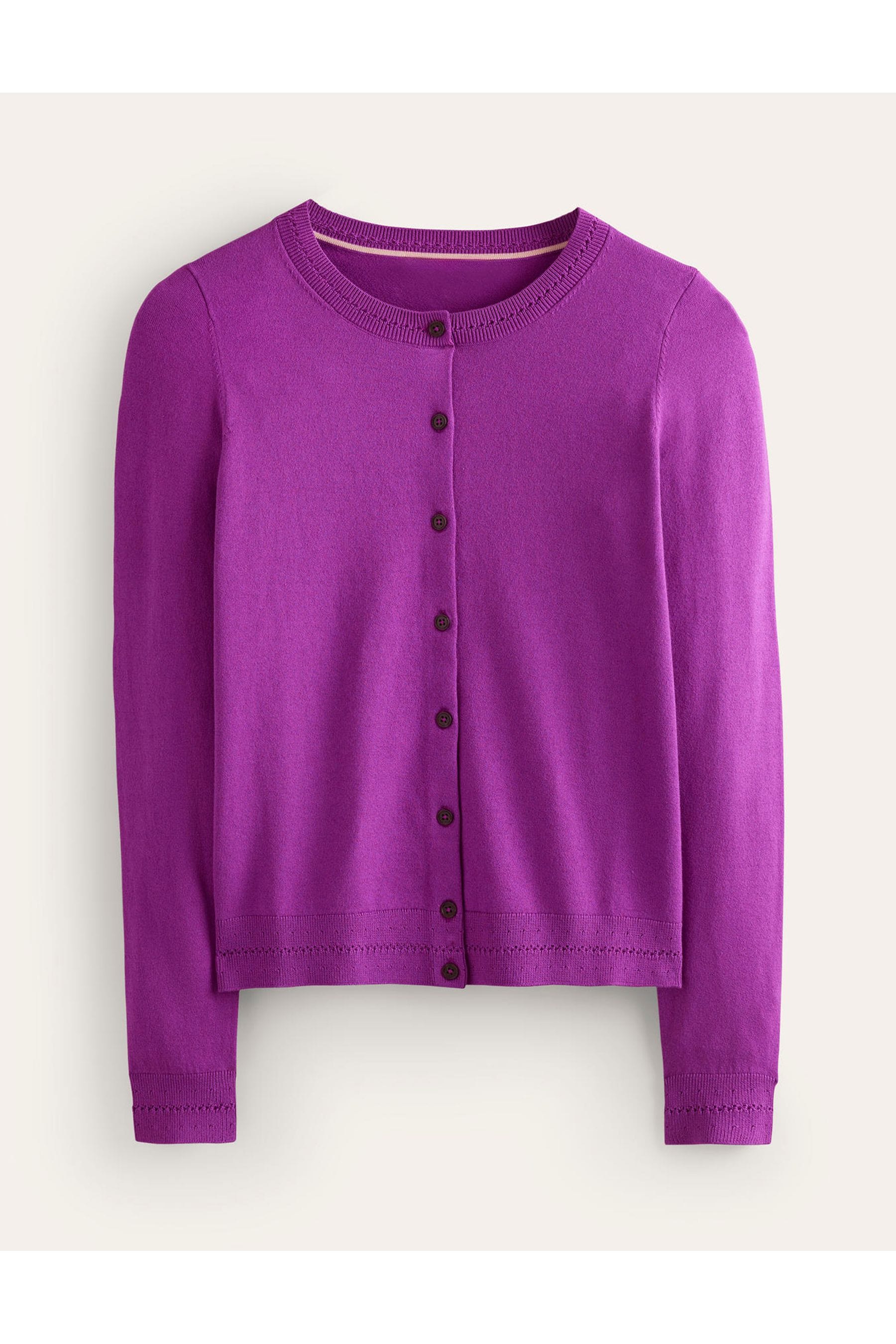 Purple cotton cardigan outlet