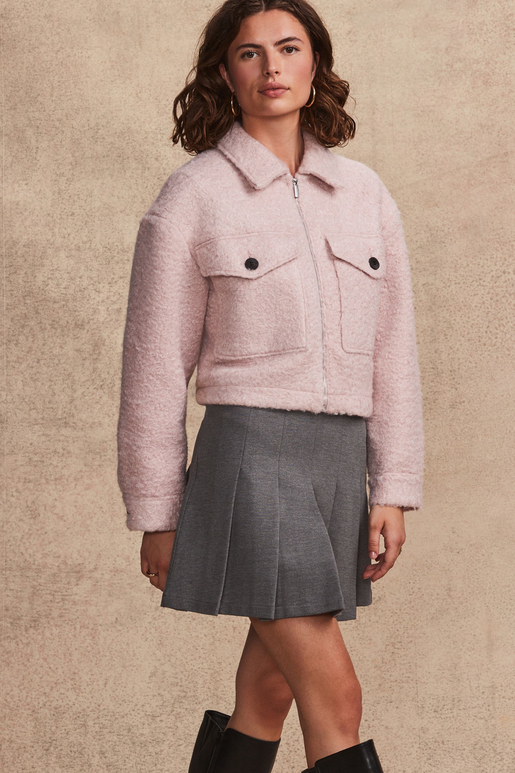 Cropped boxy jacket clearance