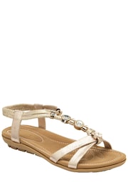 Lotus Gold Casual Open Toe Holiday Sandals - Image 1 of 4