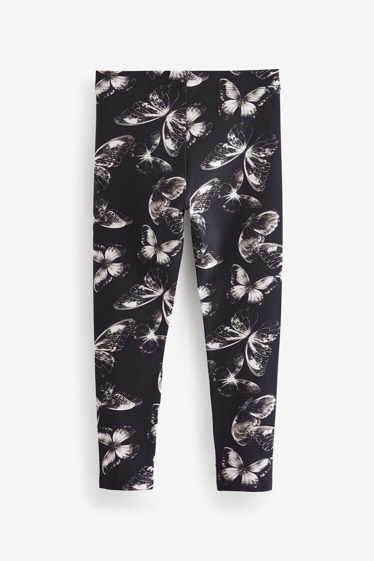 Black/White Butterfly Printed Leggings (3-16yrs) - Image 1 of 7