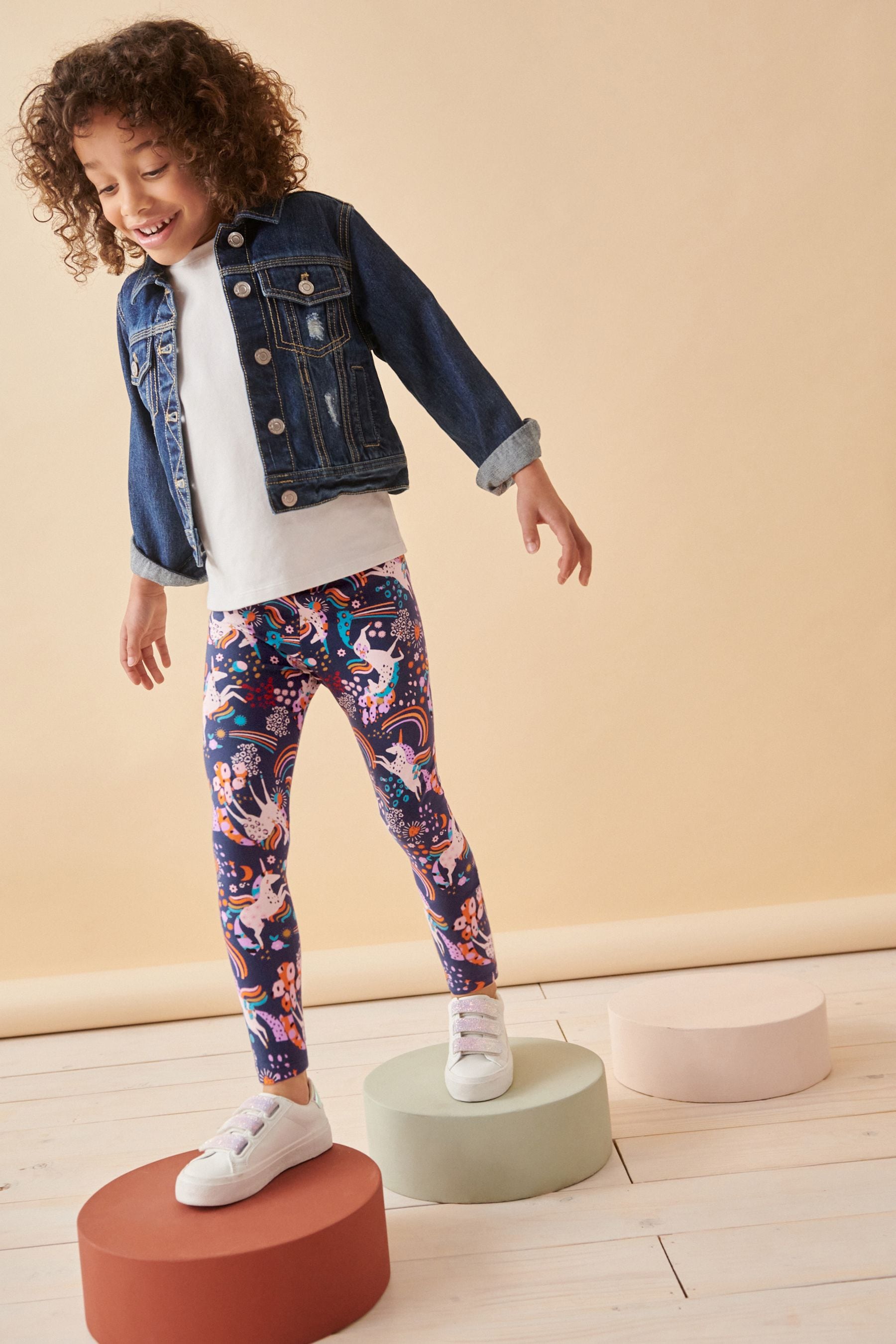Buy Navy Unicorn Rainbow Printed Leggings 3 16yrs from Next Luxembourg