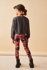 Black Floral Printed Leggings (3-16yrs) - Image 3 of 7