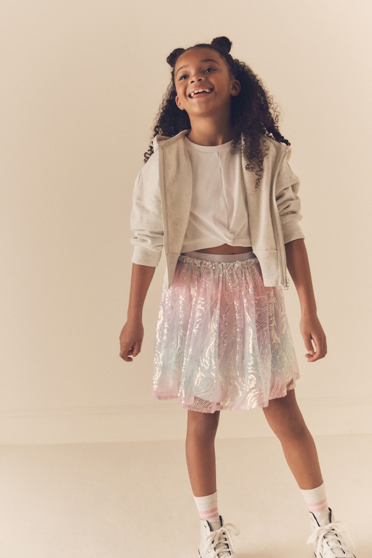 Pink/Blue Sequin Pull On Skirt (3-16yrs) - Image 1 of 5