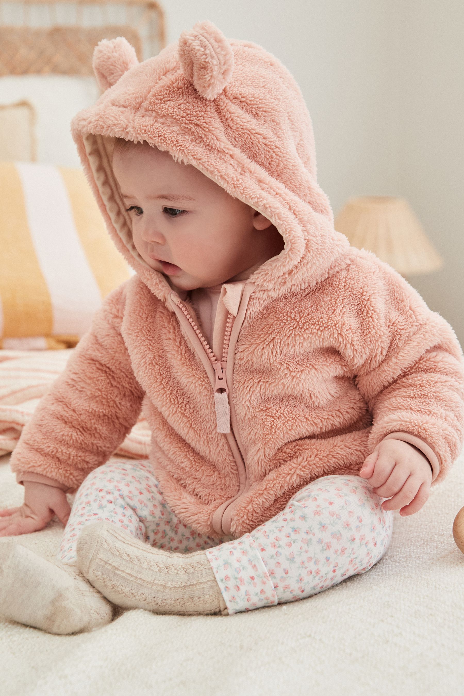 WBQ Infant Baby Winter Fleece Coat Teddy Bear Hooded Jacket Toddler Warm Fleece Outerwear Snowsuit For Girls 1 7t