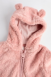 Pink Baby Cosy Fleece Hooded All-In-One (0mths-2yrs) - Image 4 of 7