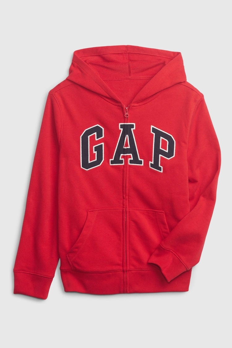 Gap Red Logo Zip Through Hoodie (4-13yrs) - Image 1 of 2