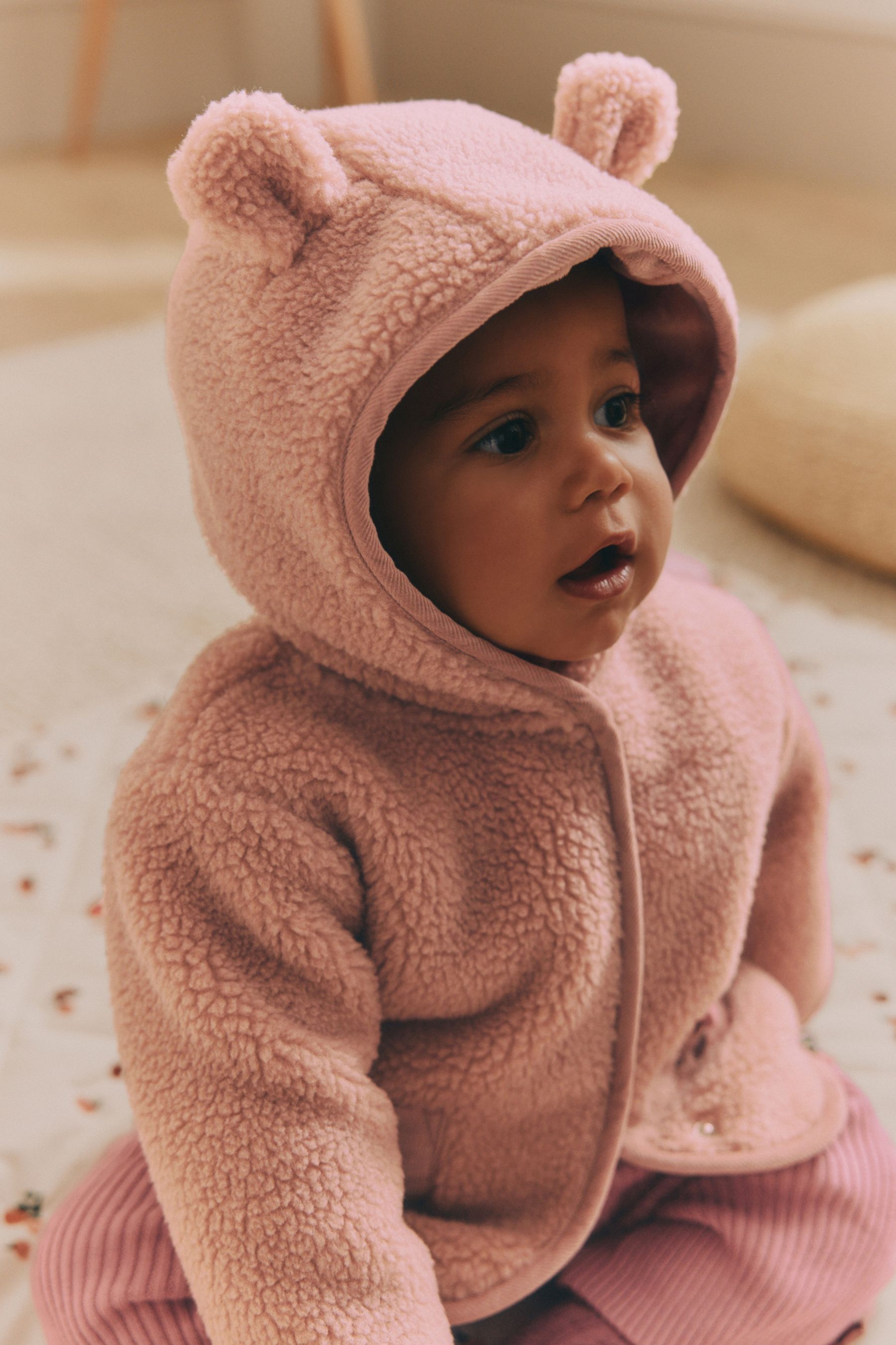Buy Pink Baby Borg Fleece Jacket 0mths 2yrs from the Next UK online shop