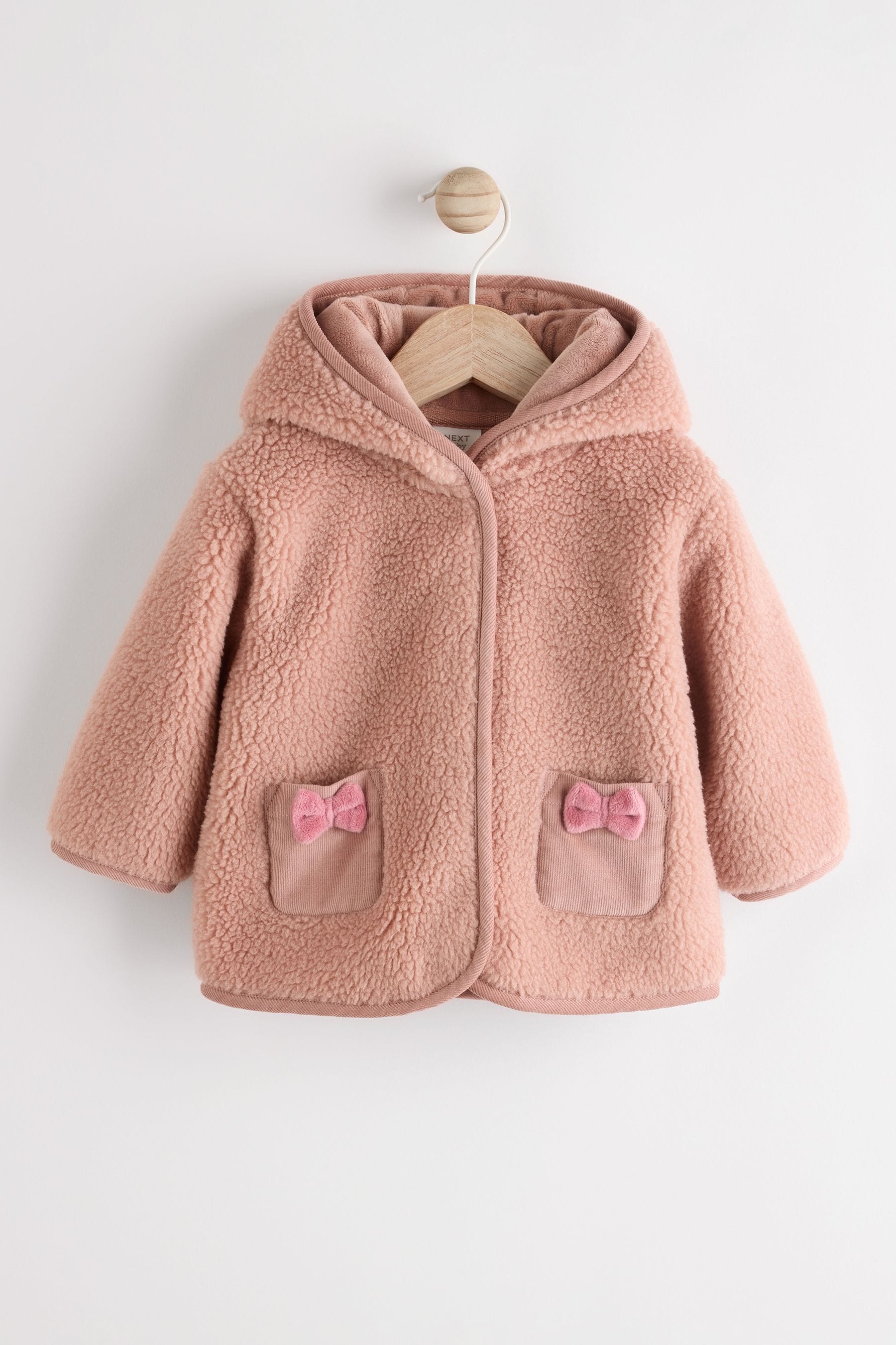 Buy Pink Baby Borg Fleece Jacket 0mths 2yrs from the Next UK online shop